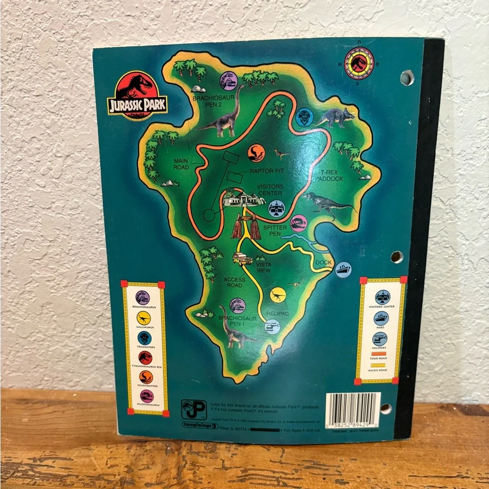 VTG RARE 1992 JURASSIC PARK Trapper Keeper Notebook
